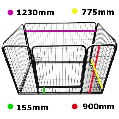 Whelping pen with tray outlet