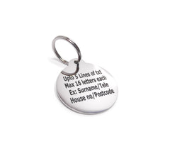 Pet ID Tags Personalised Engraved Polished Stainless Steel Dog Cat round by PawGear