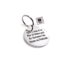 PawGear Pet ID Tags Personalised Engraved Polished Stainless Steel Round Dog Cat ( Paws of Love )