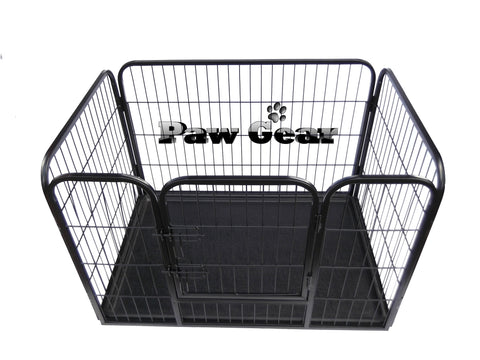 PawGear Heavy Duty Dog Pen Cage Crate Puppy Enclosure Whelping with Plastic Tray