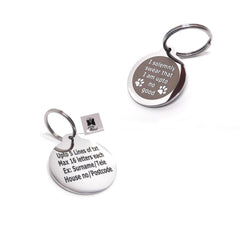 PawGear Pet ID Tags Personalised Engraved Polished Stainless Steel Funny Round Dog Cat ( I solemnly swear that I am up to no good )